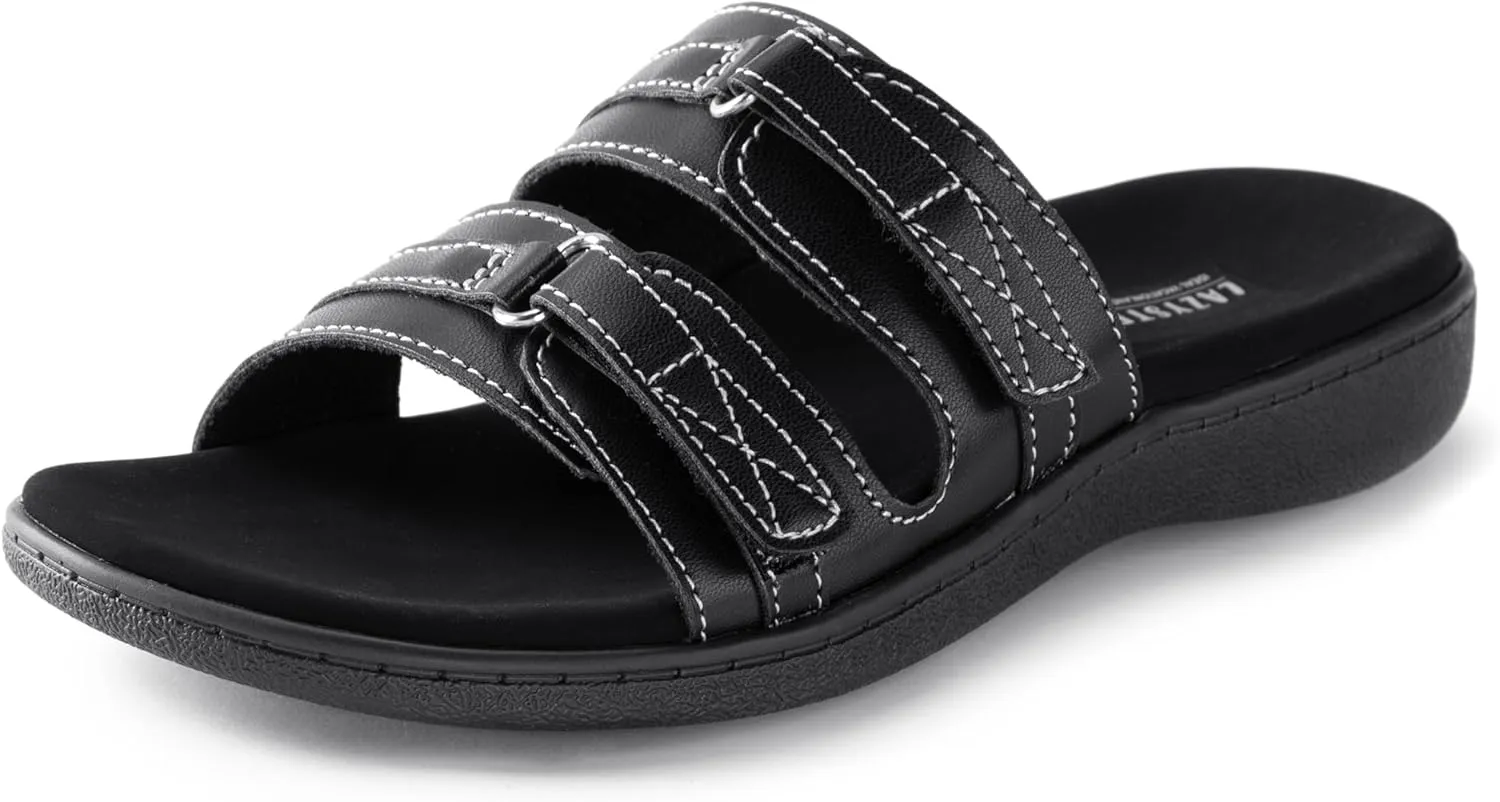 LazyStep Women's Orthotic Slide Sandals, Casual Summer Sandals with Arch Support