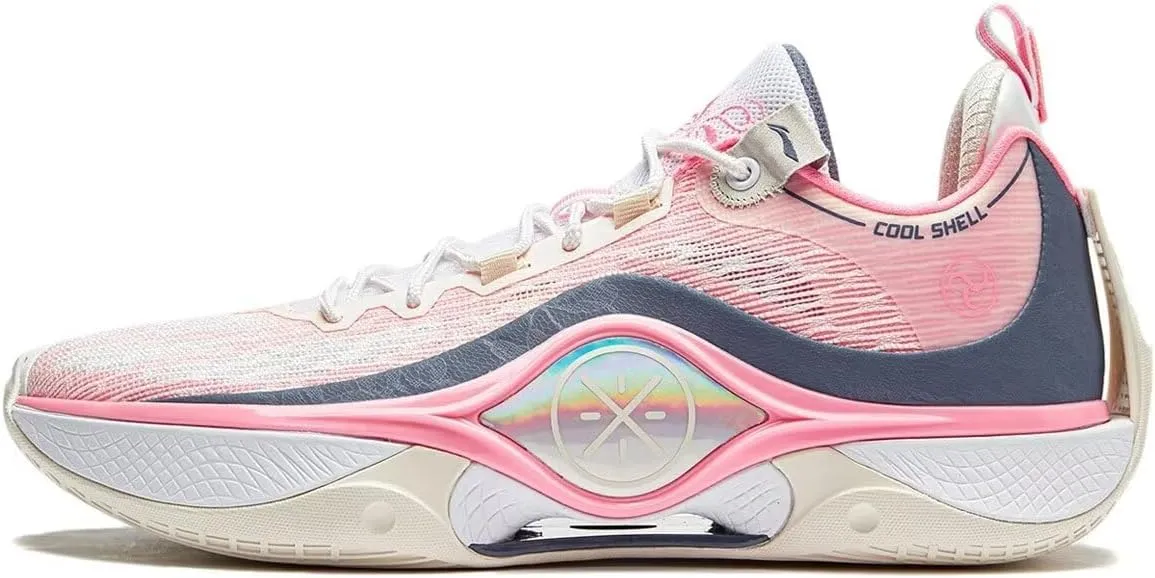 LI-NING Wade Shadow 5 V2 Men Basketball Shoes Cushion Wearable Lining Sport Shoes Fitness Sneakers Light Pink Dark Grey ABPU009-6H US 9.5