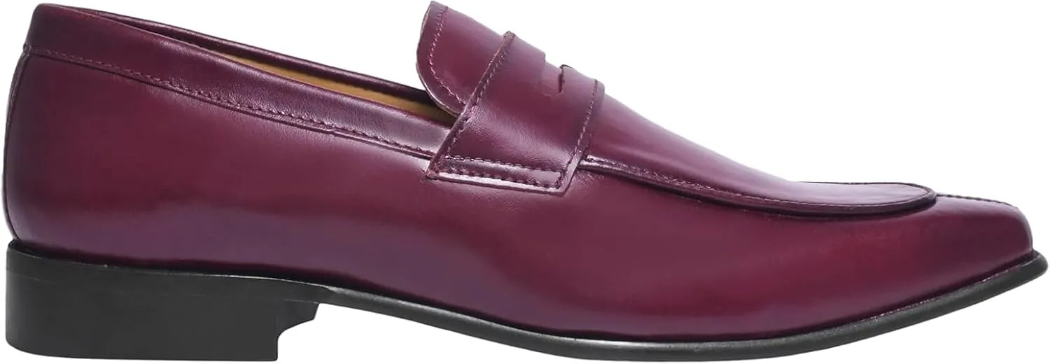 LIBERTYZENO Mens Penny Genuine Leather Adults Loafers Slip On Shoes for Prom Graduation