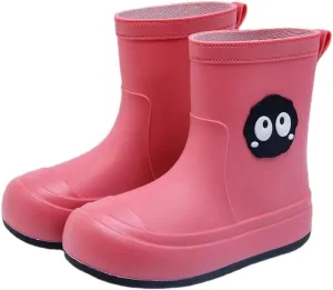 Loizziuy Women's Cute Cartoon Rain Boots Plush Lined Non-Slip Waterproof Shoes Student Short Boots Outdoor Water Shoes