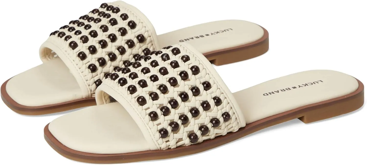 Lucky Brand Women's Gidya Beaded Flat Sandals
