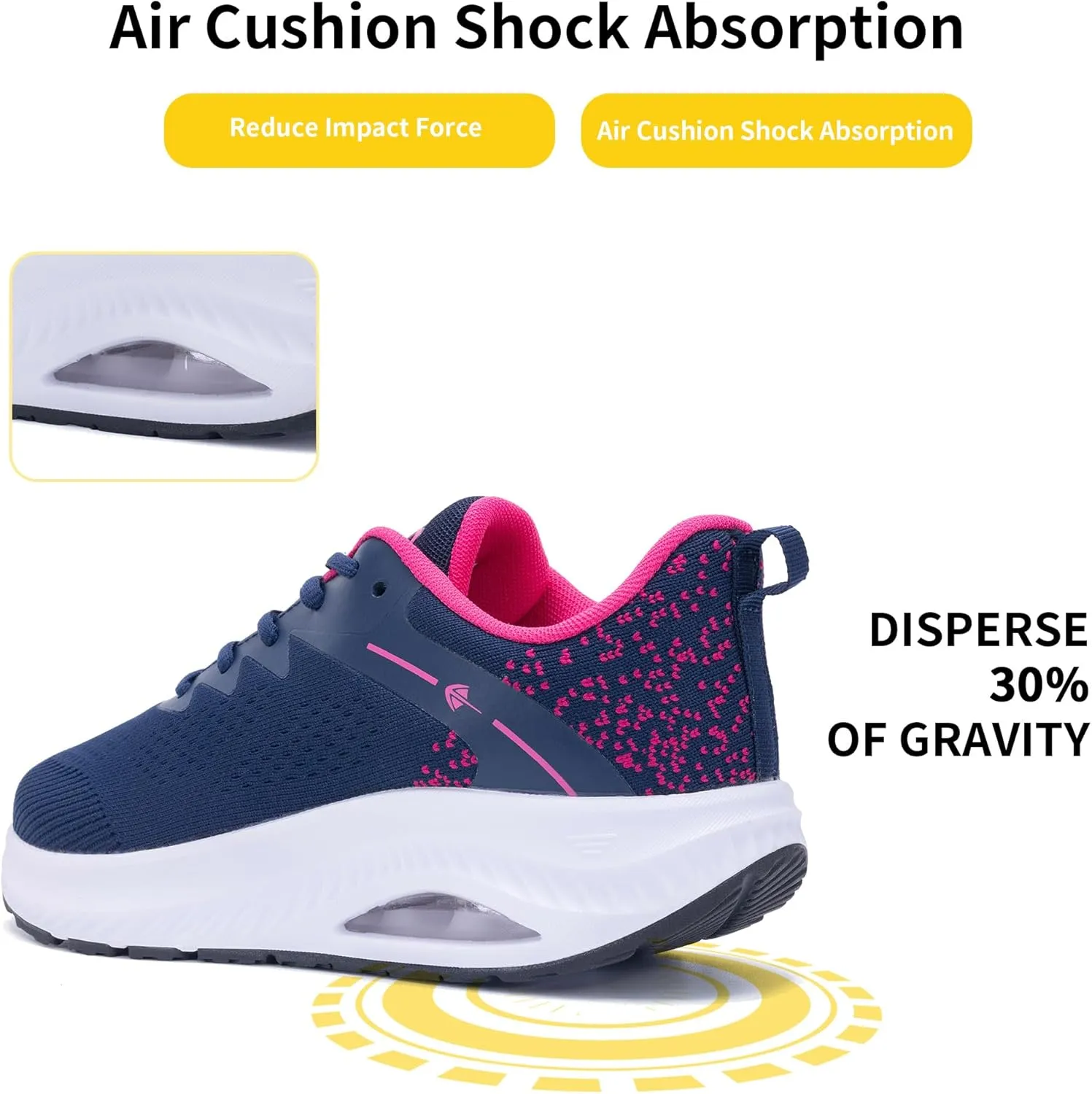 MAFEKE Women's Wide Toe Box Walking Shoes for Plantar Fasciitis, Arch Support Orthotic Wide Width Athletic Air Tennis Running Sneakers for Woman US Size 6-11