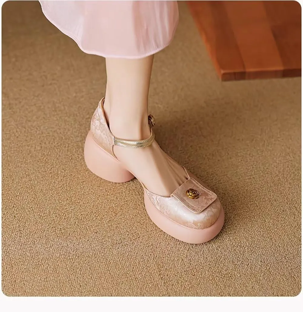 MAIITRIP Women's Dressy Summer Sandals with Adjustable Ankle Straps – Closed Toe Sandals Pumps Shoes for ladies with Wedges, Chunky Block Heel Platform for Weddings, Parties & Casual Comfort