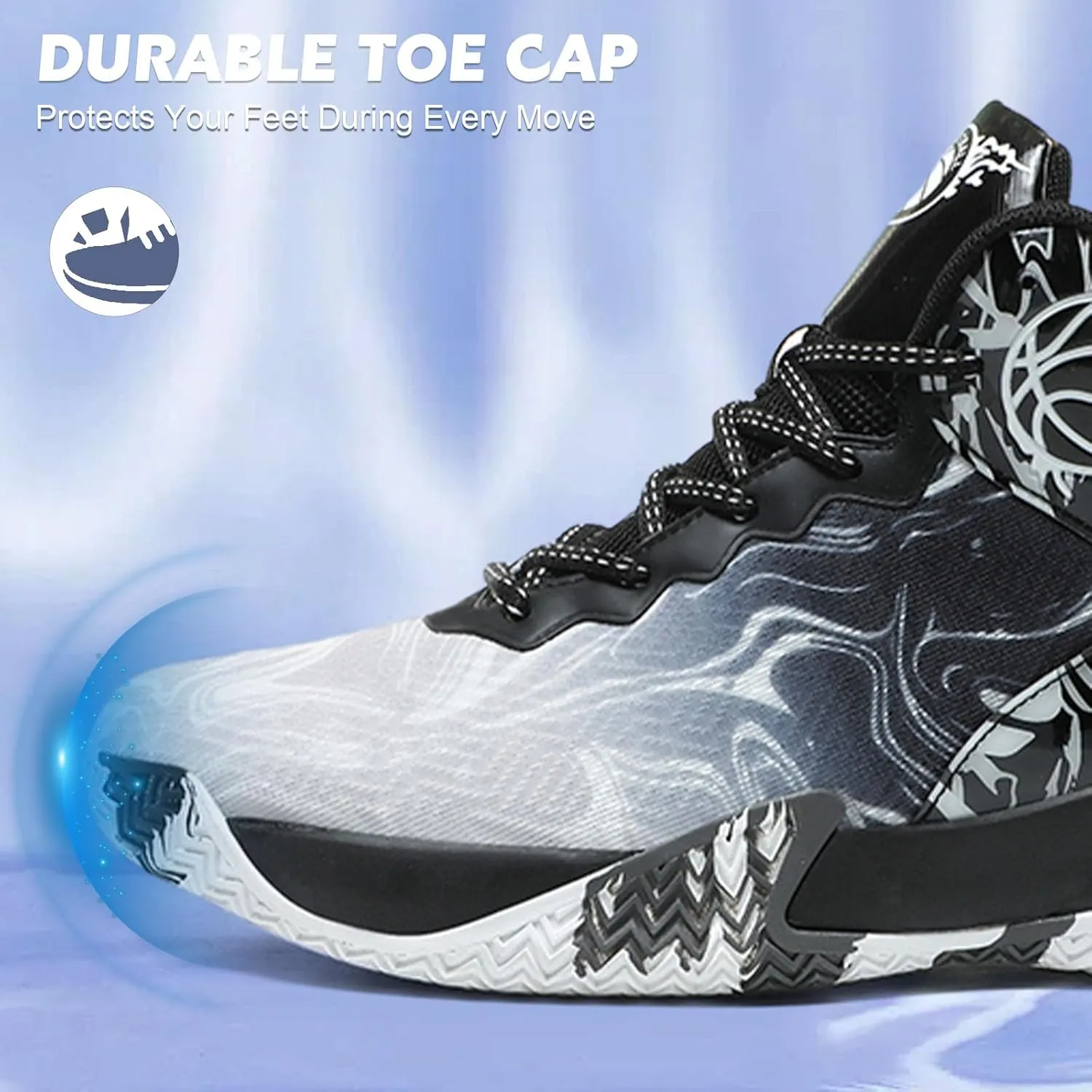 MAIZUN Mens Basketball Shoes Fashion Non-Slip Lightweight Breathable Outdoor Sneakers Cushioning Workout Shoes for Running Walking Sports Training