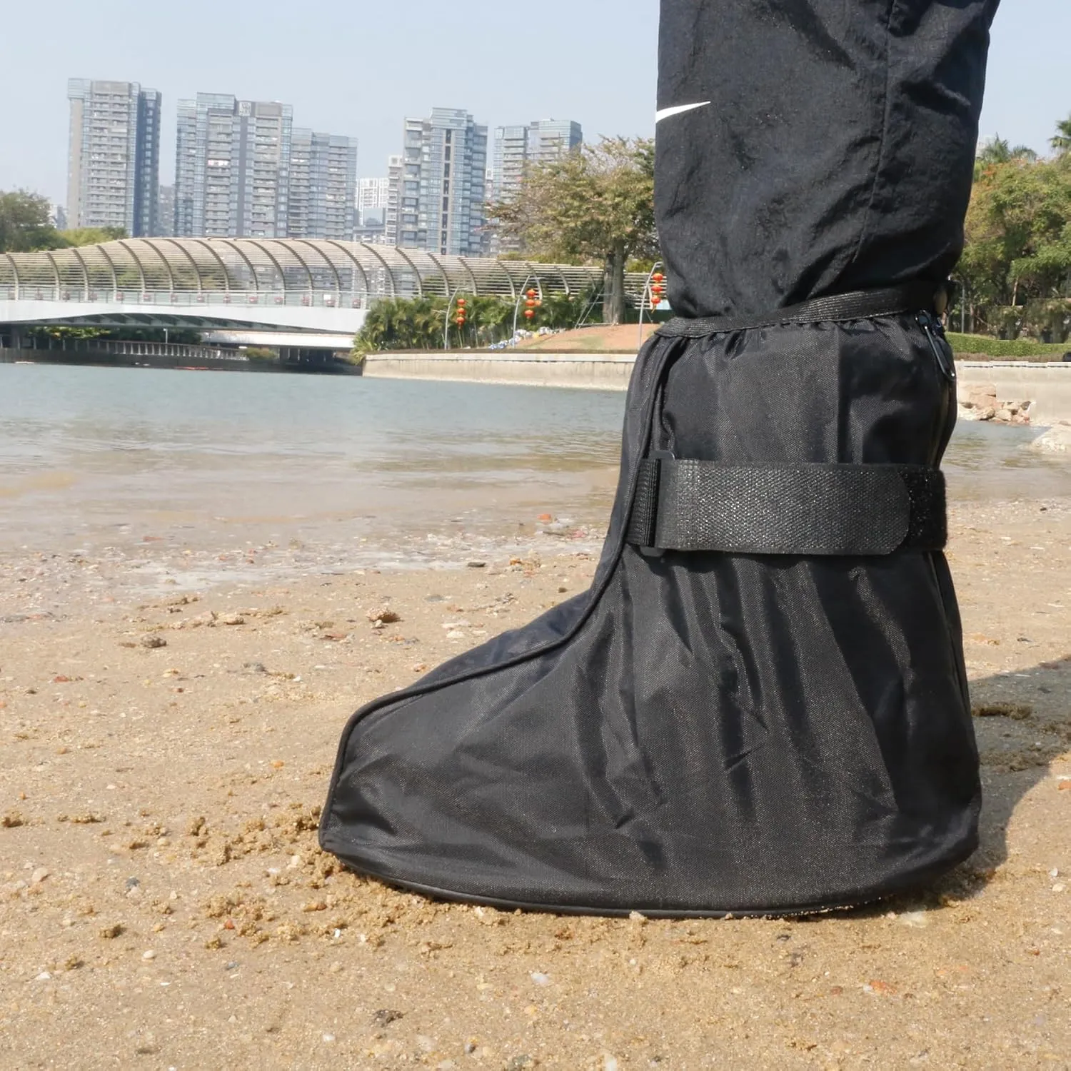 Medical Boot Cover Walking Brace Orthopedic Fracture Cast with Integrative Slip-Resistant Rubber Sole (Black, Short, Small)