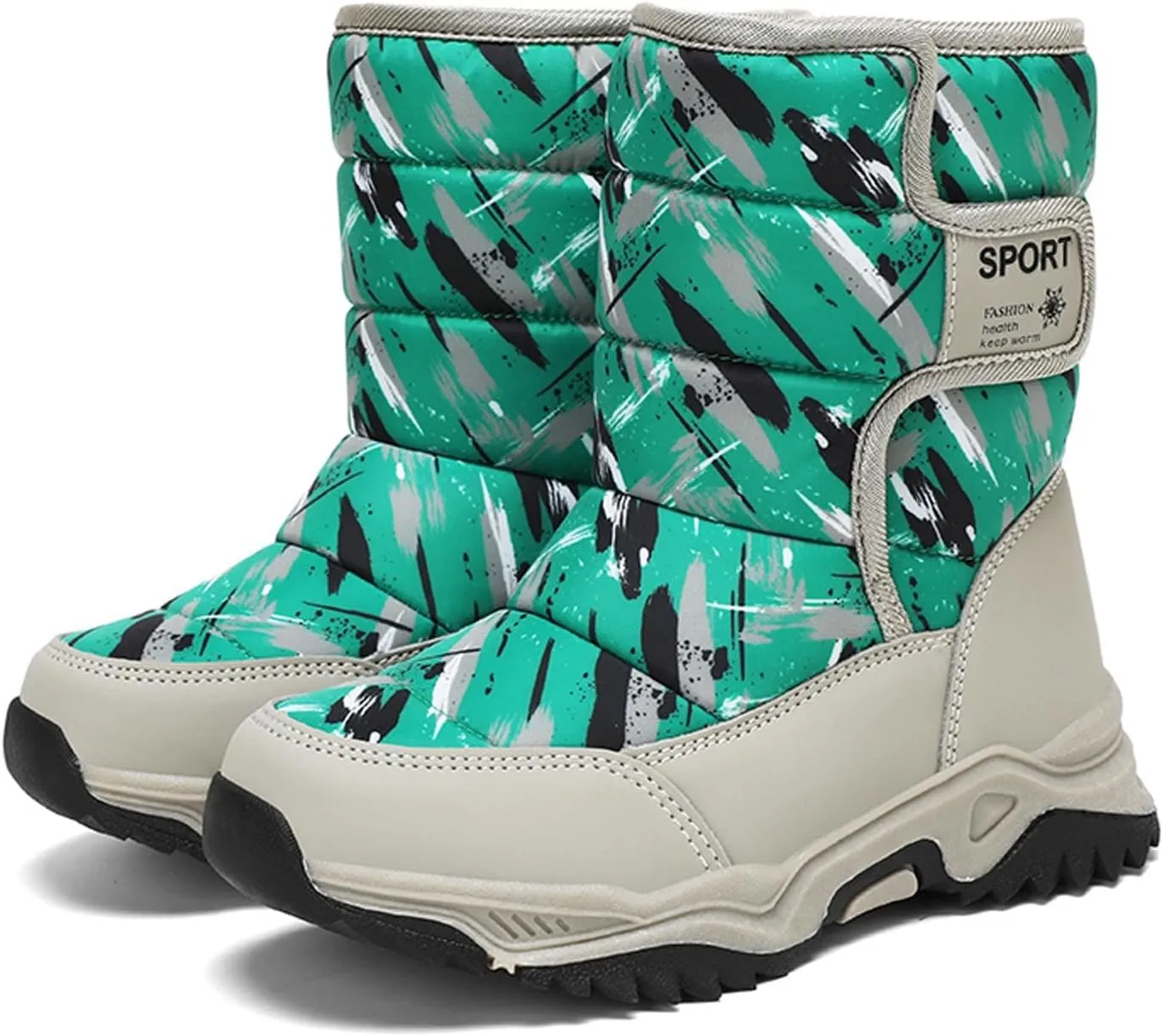 Meidiastra Kids Boys Girls Snow Boots Winter Fully Fur Lined Warm Shoes Outdoor Slip Resistant Walking Boots(Toddler/Little Kid/Big Kid)