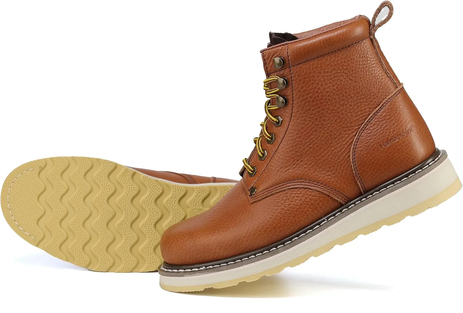 Mens 6" SureTrack Soft Toe Slip Resistant Mens Work Boots, Browm, 84984