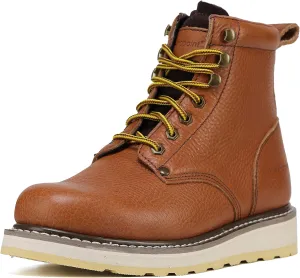 Mens 6" SureTrack Soft Toe Slip Resistant Mens Work Boots, Browm, 84984