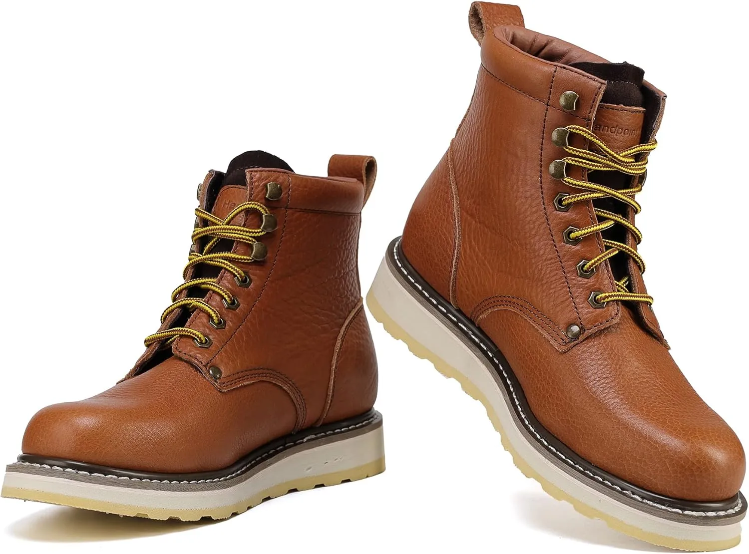 Mens 6" SureTrack Soft Toe Slip Resistant Mens Work Boots, Browm, 84984