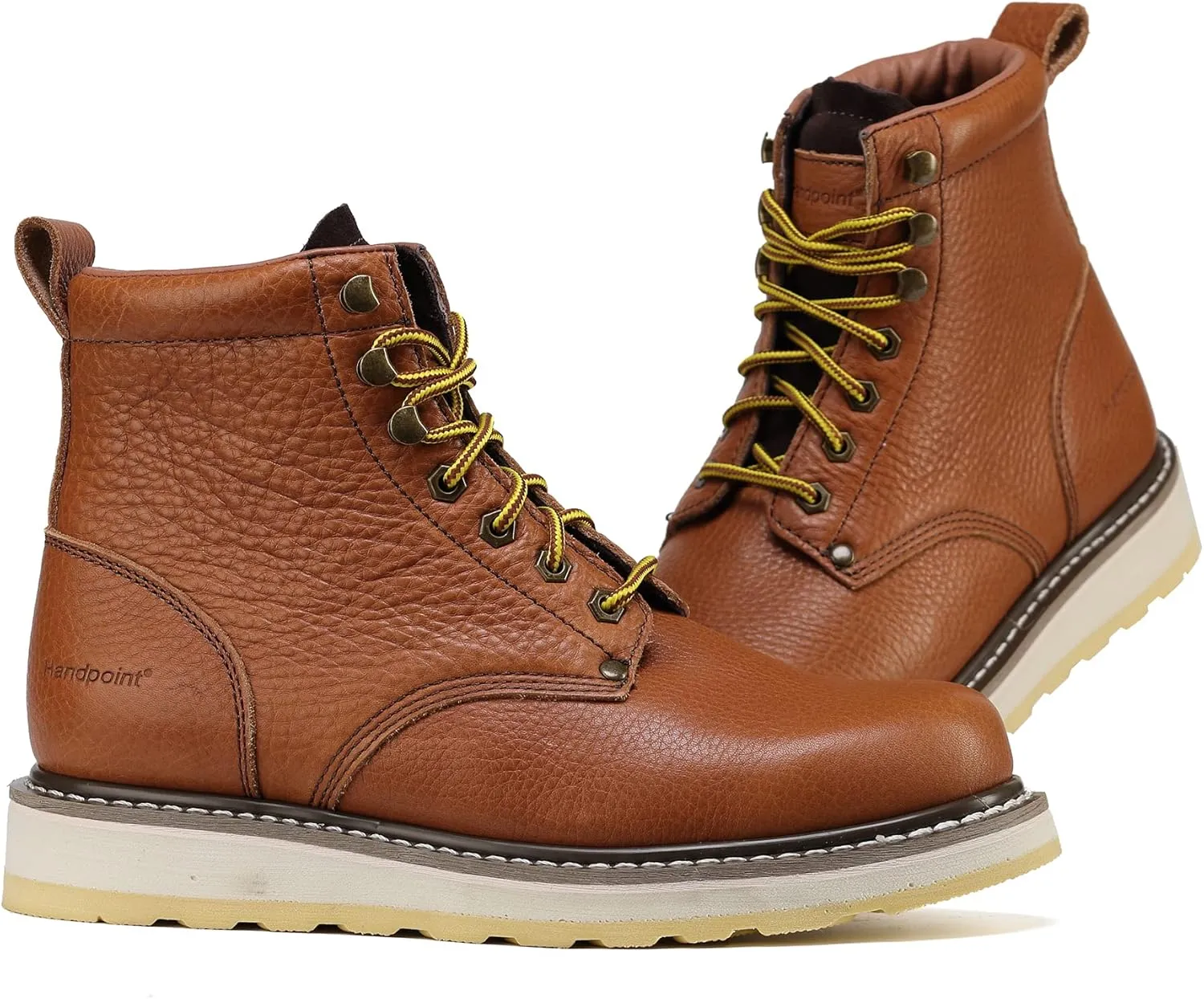 Mens 6" SureTrack Soft Toe Slip Resistant Mens Work Boots, Browm, 84984