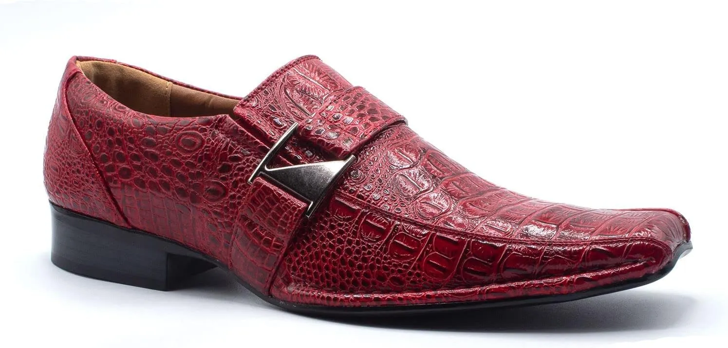 Men's 99344 Classic Square Toe Slip On Loafers Casual Dress Shoes