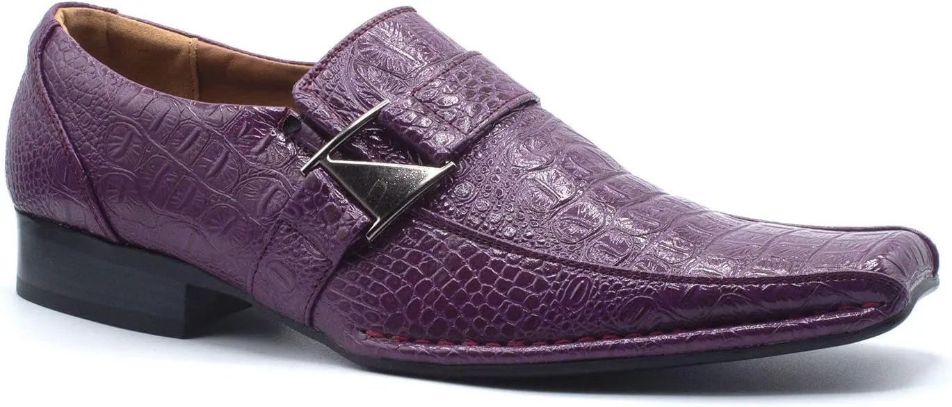 Men's 99344 Classic Square Toe Slip On Loafers Casual Dress Shoes