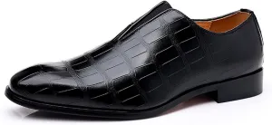 Men's Business Casual Plaid Loafers Slip-On Leather Shoes Classic and Fashionable High-End Leather Sleeve Oxford Shoes