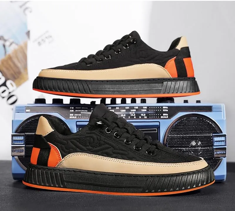 Men's Comfort Orthopedic Platform Sneakers Casual Leather Handmade Slip on Walking Tennis Comfortable Wide Width Shoes with Cushioning-Performance