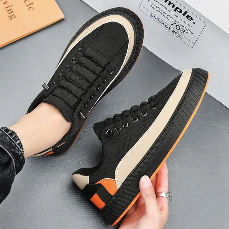 Men's Comfort Orthopedic Platform Sneakers Casual Leather Handmade Slip on Walking Tennis Comfortable Wide Width Shoes with Cushioning-Performance