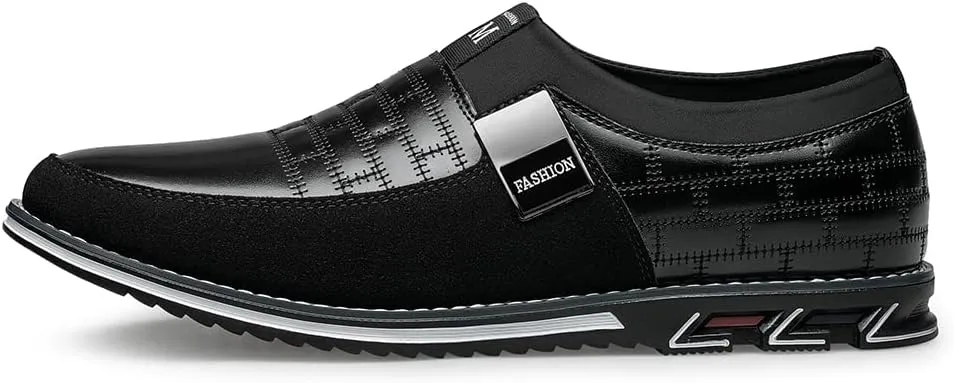 Men's Dress Shoes Wide Width, Comfort Dress Sneakers Men Fashion Business Casual Oxford Shoes Soft Loafers Derby Shoe for Office Working Driving Walking