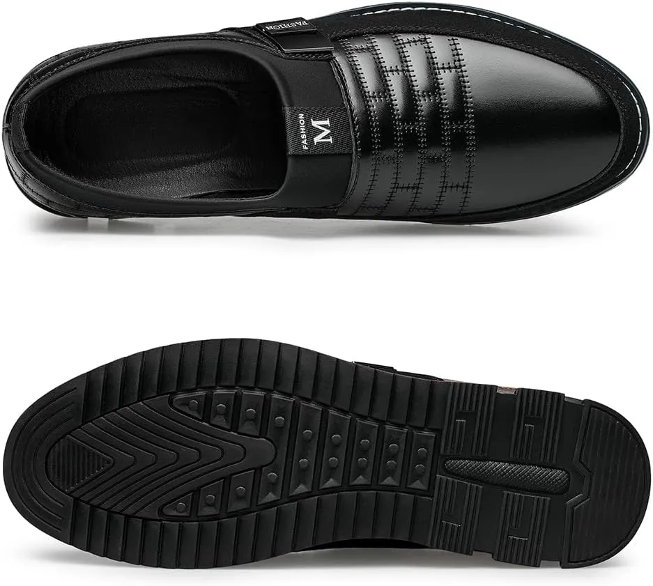 Men's Dress Shoes Wide Width, Comfort Dress Sneakers Men Fashion Business Casual Oxford Shoes Soft Loafers Derby Shoe for Office Working Driving Walking