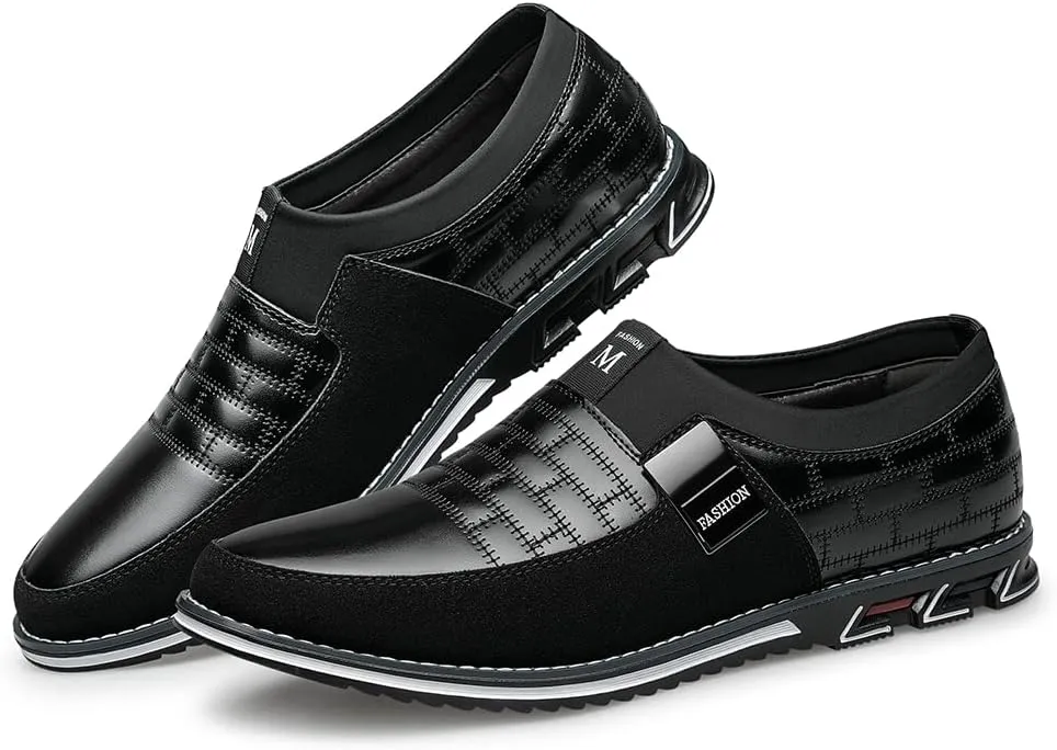 Men's Dress Shoes Wide Width, Comfort Dress Sneakers Men Fashion Business Casual Oxford Shoes Soft Loafers Derby Shoe for Office Working Driving Walking