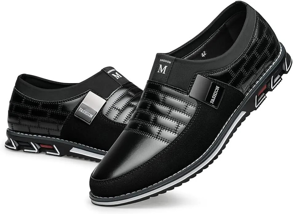 Men's Dress Shoes Wide Width, Comfort Dress Sneakers Men Fashion Business Casual Oxford Shoes Soft Loafers Derby Shoe for Office Working Driving Walking