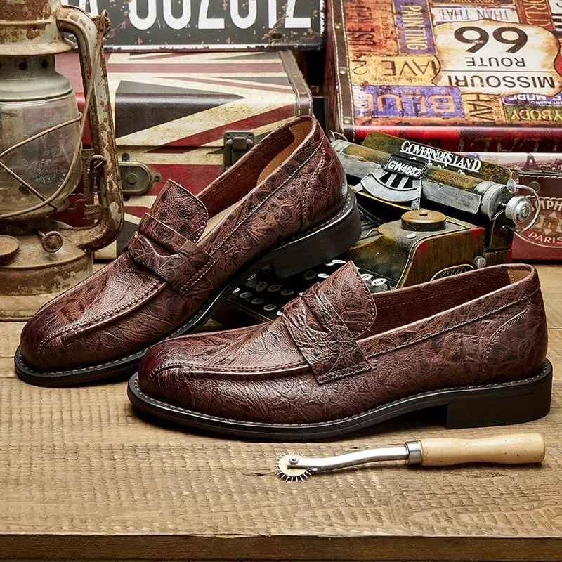 Men's Leather Hand-Sewn Flats Loafers Men's Monk Comfy Walking Slipers Shoes for Formal Business