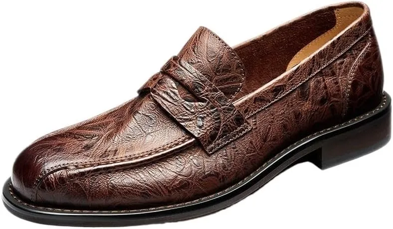 Men's Leather Hand-Sewn Flats Loafers Men's Monk Comfy Walking Slipers Shoes for Formal Business