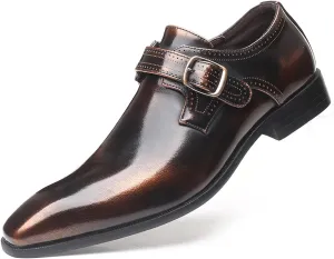 Men's Leather Lace Up Oxford Shoes Classic Round Toe Soft Bottom Slip-On Business Work Loafers Fashion Breathable Prom Business Wedding Dress Shoes