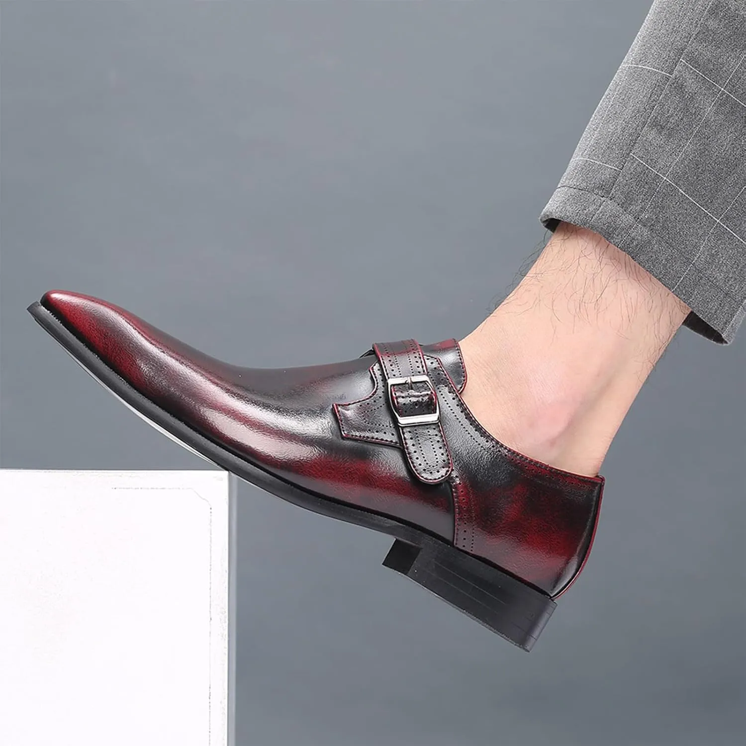 Men's Leather Lace Up Oxford Shoes Classic Round Toe Soft Bottom Slip-On Business Work Loafers Fashion Breathable Prom Business Wedding Dress Shoes