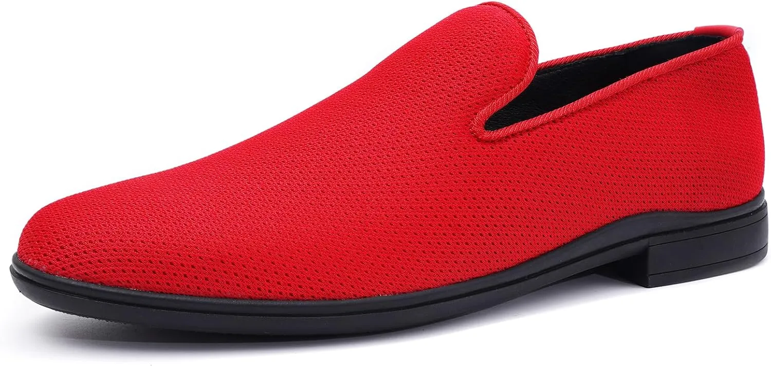Mens Loafers Slip-on Dress Shoes Mesh Casual Oxford Shoes Classic Business Tuxedo Shoes Fashion Lightweight and Breathable