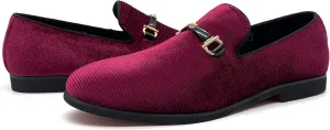Men's Loafers Vintage Slip on Suede Dress Shoes Velvet Dress Loafers Size 7-13