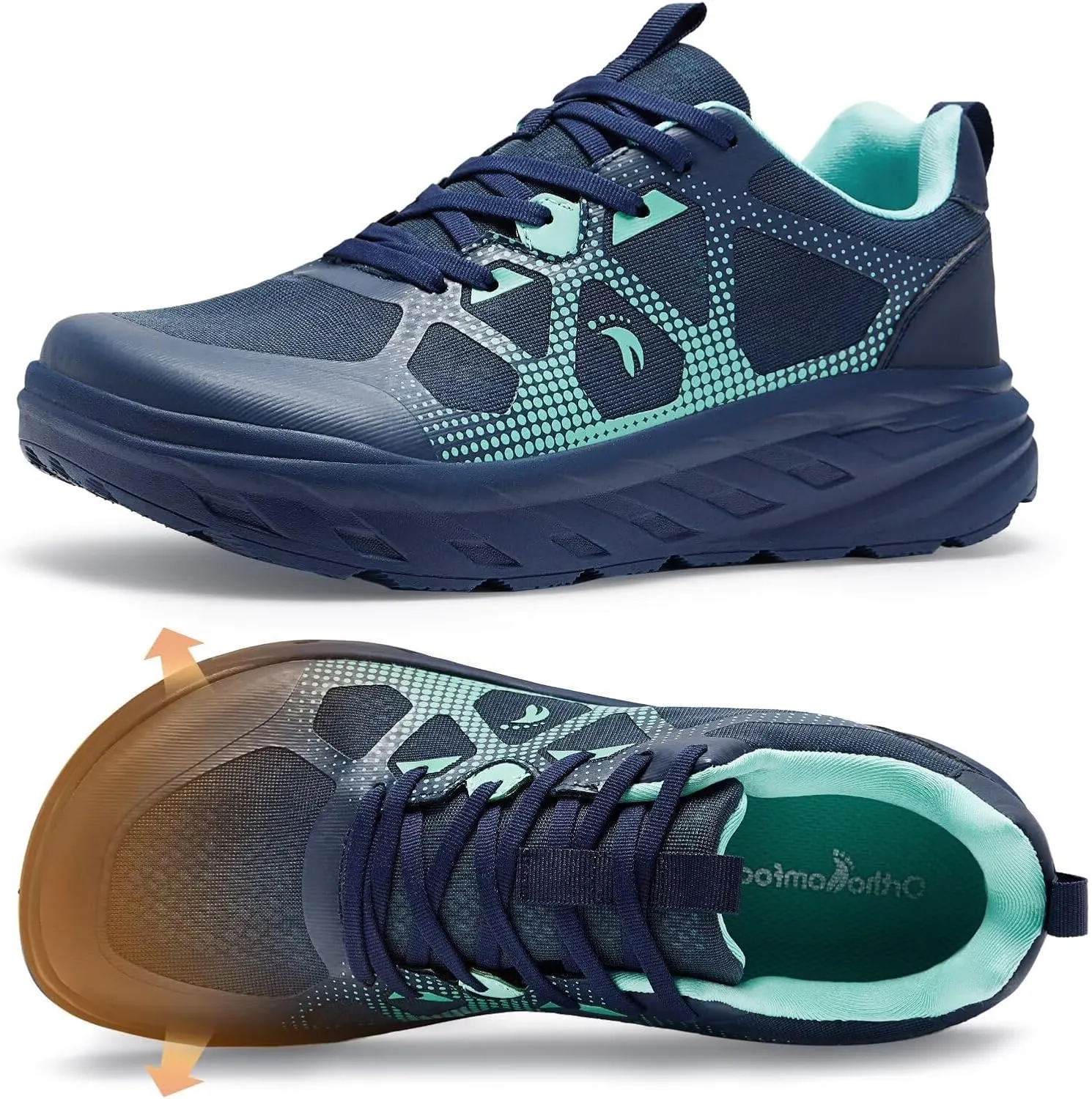 Men's Orthopedic Diabetic Wide Running Shoes: Comfortable Casual Arch Support Plantar Fasciitis Sports Sneakers, High Arch Swollen Outdoor Work Tennis Walking Shoes for Foot and Heel Pain Relief