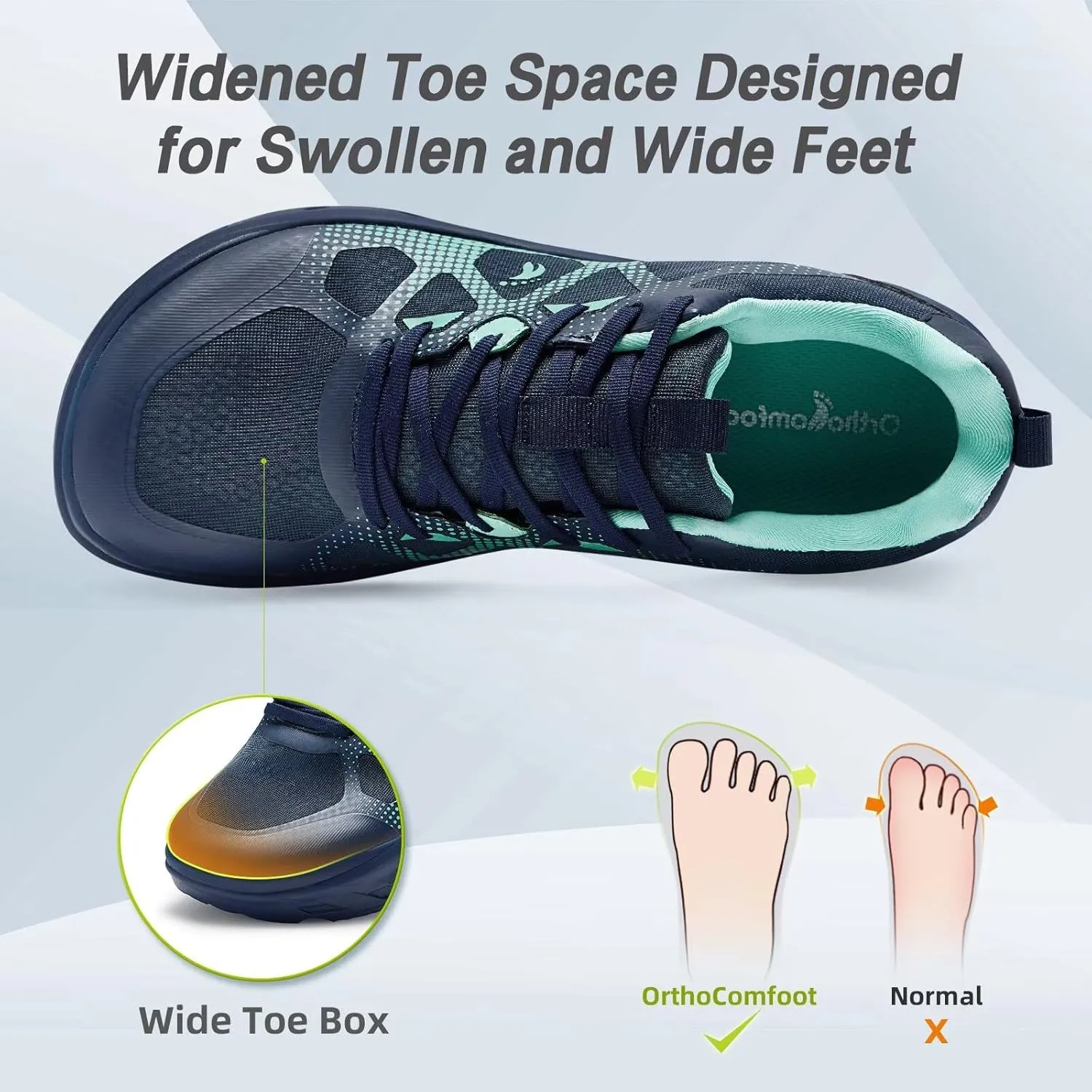 Men's Orthopedic Diabetic Wide Running Shoes: Comfortable Casual Arch Support Plantar Fasciitis Sports Sneakers, High Arch Swollen Outdoor Work Tennis Walking Shoes for Foot and Heel Pain Relief