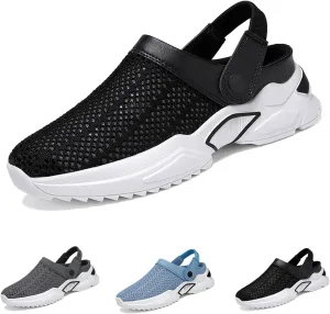 Men's Orthopedic Hollow-Out Summer Sandals,Platform Mesh Mules Slippers,Orthopedic Diabetic Walking Boat Shoes Breathable with Arch Support Knit Mesh Walking Shoes Beach Sandals
