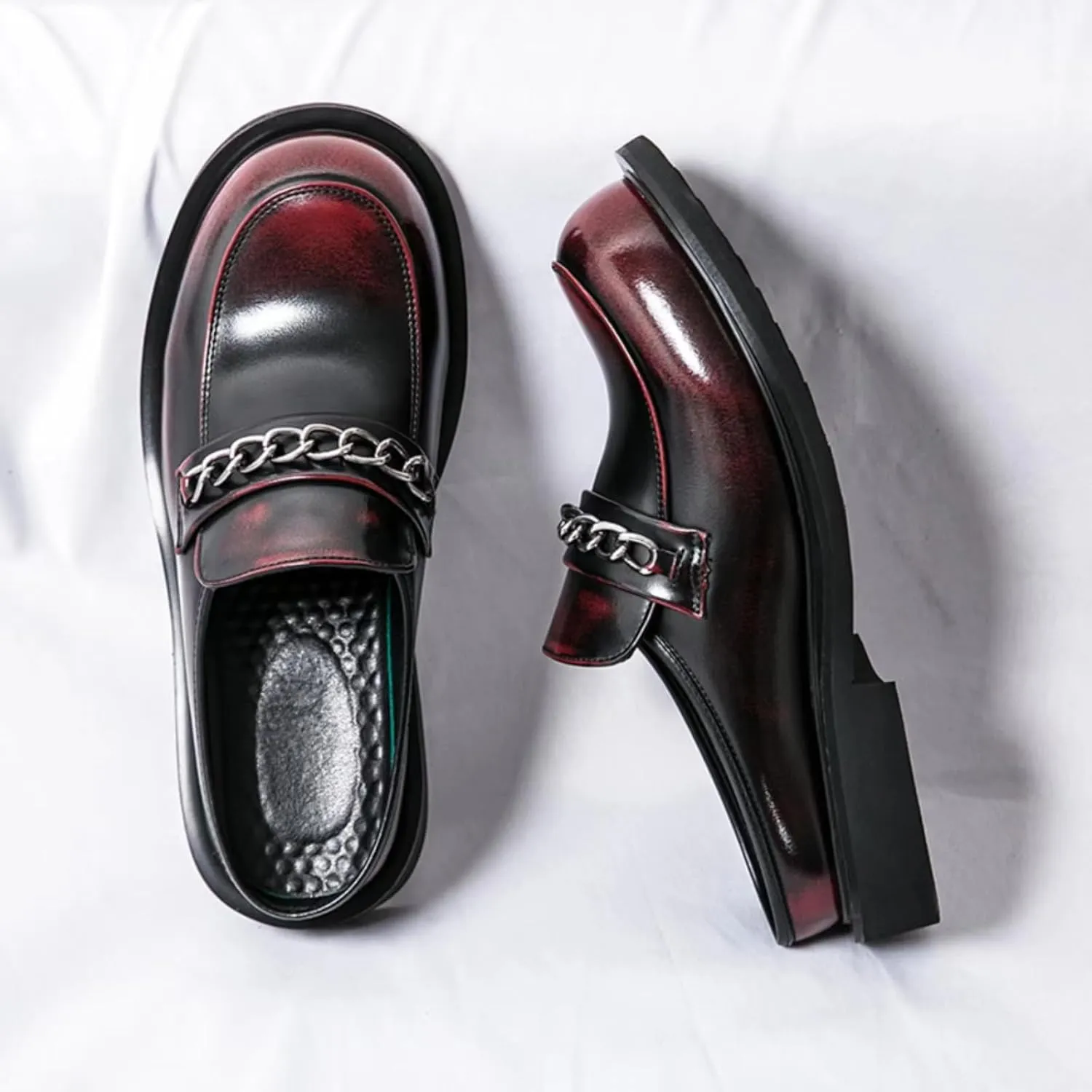 Mens Round Toe Leather Slip-On Dress Mule Sandals Classic Summer Backless Slippers Retro Formal Business Party Half Loafers