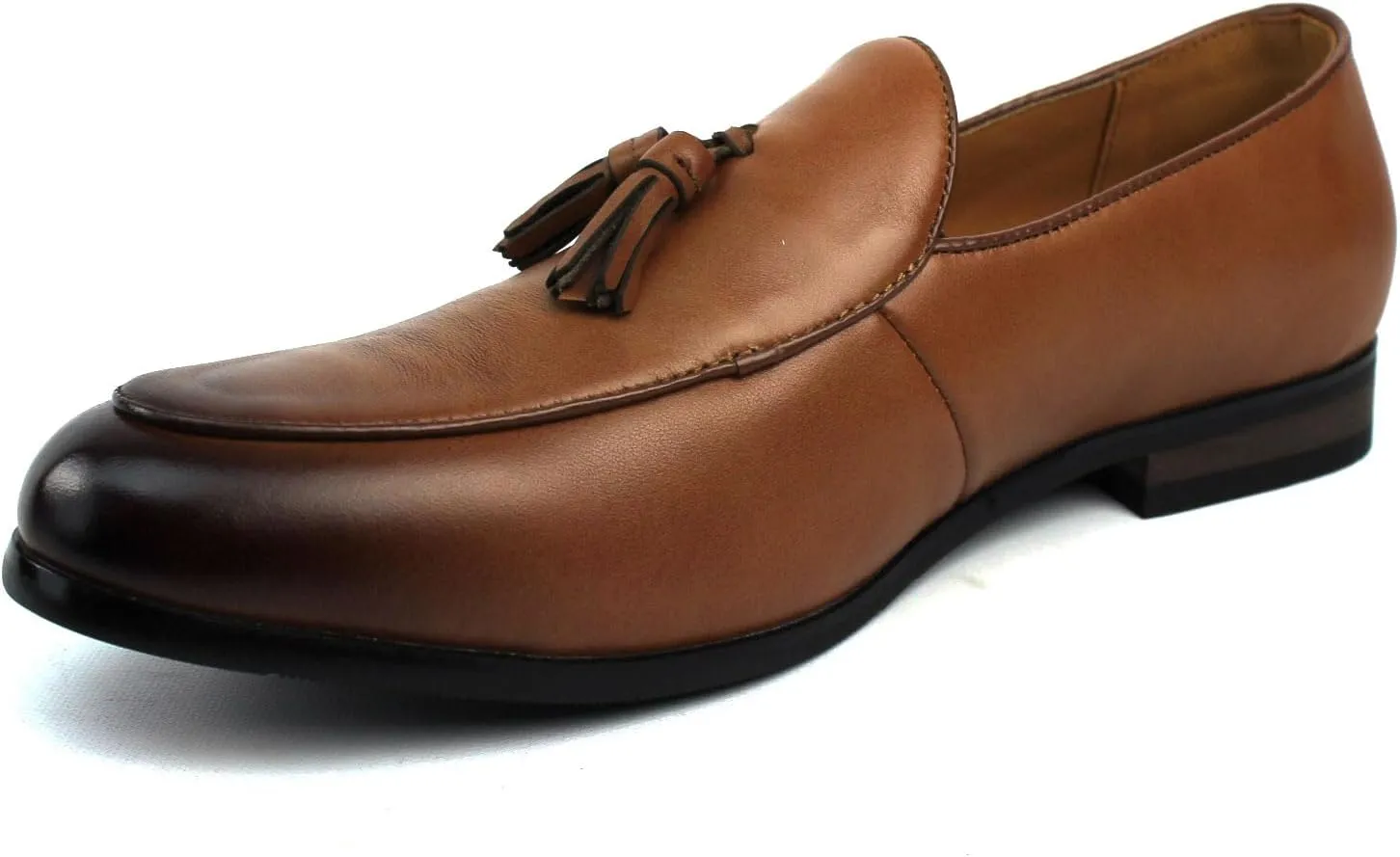 Men's Slip On Real Leather Loafer Tassel Dress Shoes