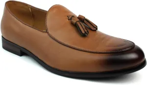 Men's Slip On Real Leather Loafer Tassel Dress Shoes