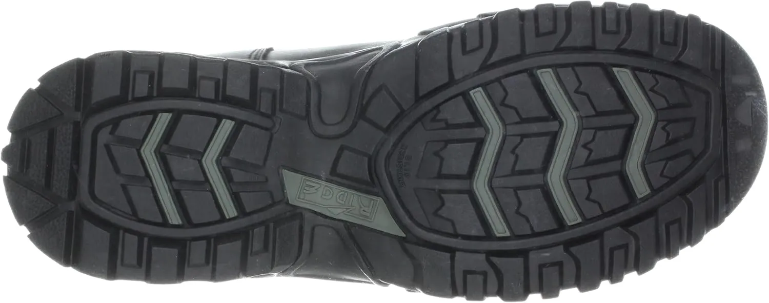 Men’s Tactical Waterproof Work Boots Air-Tac Mid 6” with Zipper - Oil & Slip Resistant Black Leather Boots