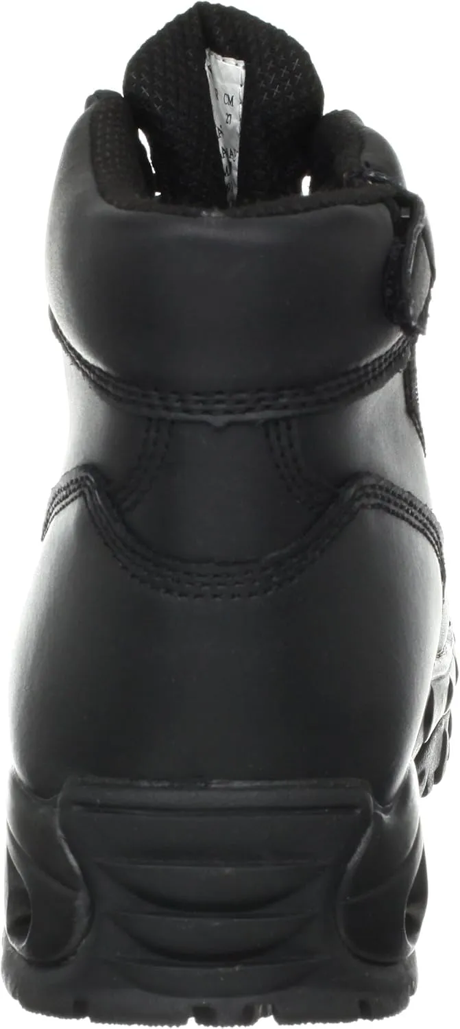 Men’s Tactical Waterproof Work Boots Air-Tac Mid 6” with Zipper - Oil & Slip Resistant Black Leather Boots