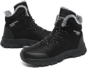 Men's Warm Winter Snow Boots for Hiking: Water Resistant Work Ankle Shoes for Outdoor - Non Slip Trekking Boot for Men