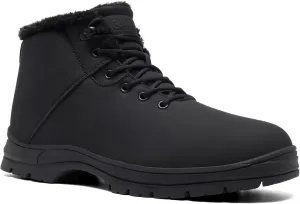 Mens Winter Snow Boots Water Resistant Warm Fur Lined Anti Slip Work Ankle Shoes Casual Lightweight Hiking Outdoor Trekking Boot