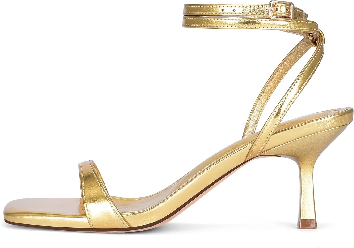 MIRAAZZURRA Heeled Sandals Square Open Toe Kitten Heels Strappy Ankle Strap Low Heel Sandals for Women Party Wedding Shoes