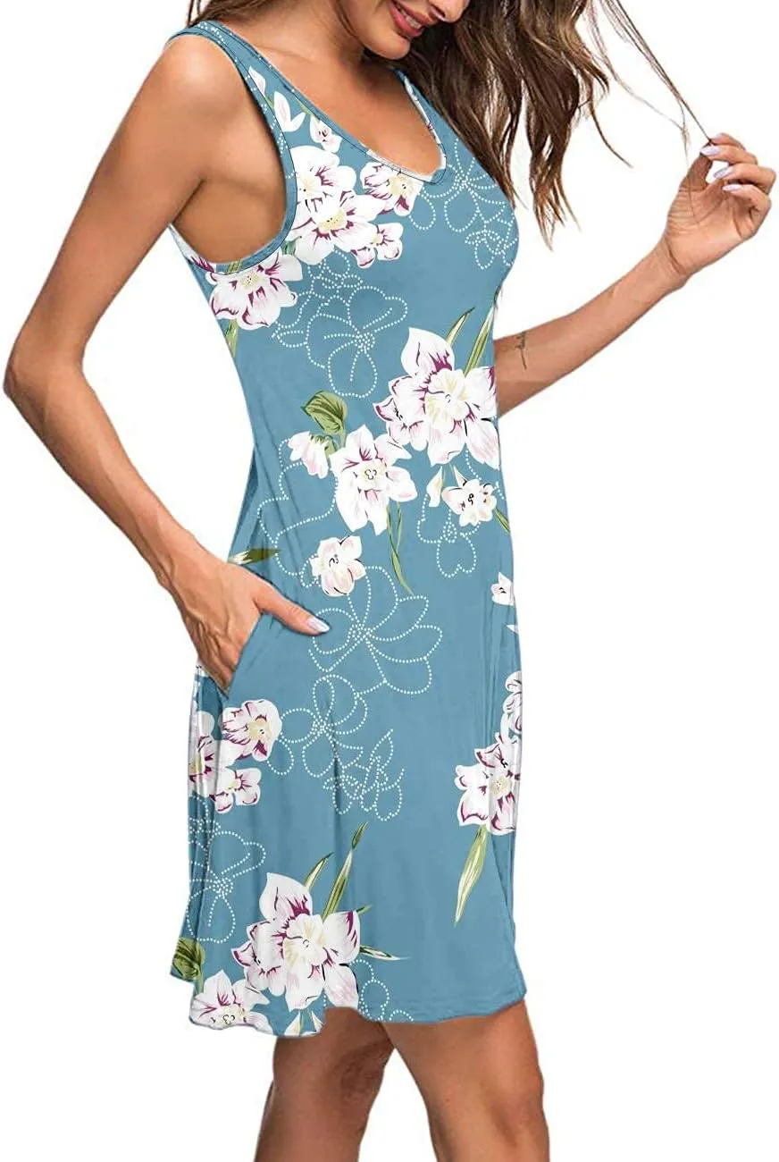 MISFAY Women's Summer Casual T Shirt Dresses Beach Cover up Tank Dress