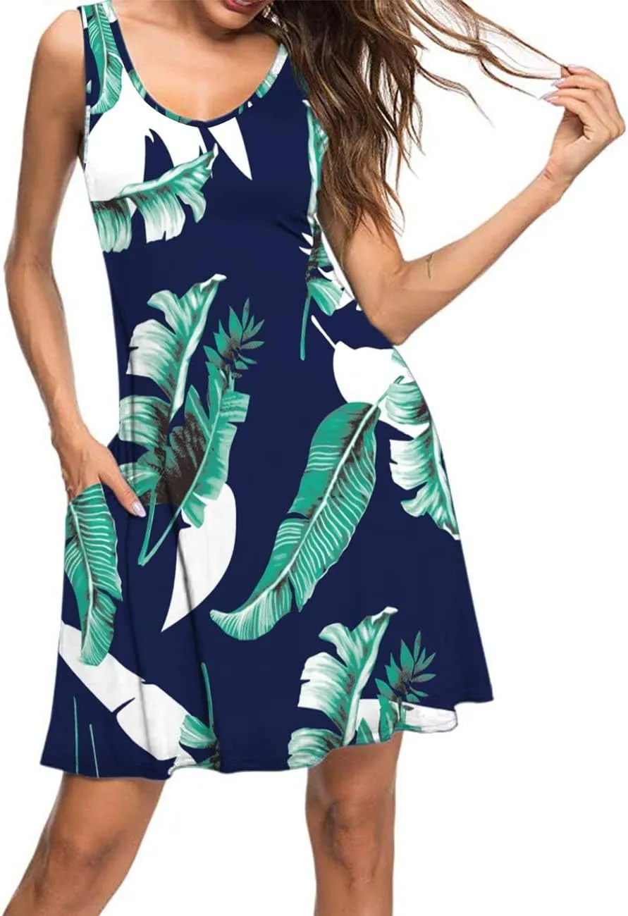 MISFAY Women's Summer Casual T Shirt Dresses Beach Cover up Tank Dress