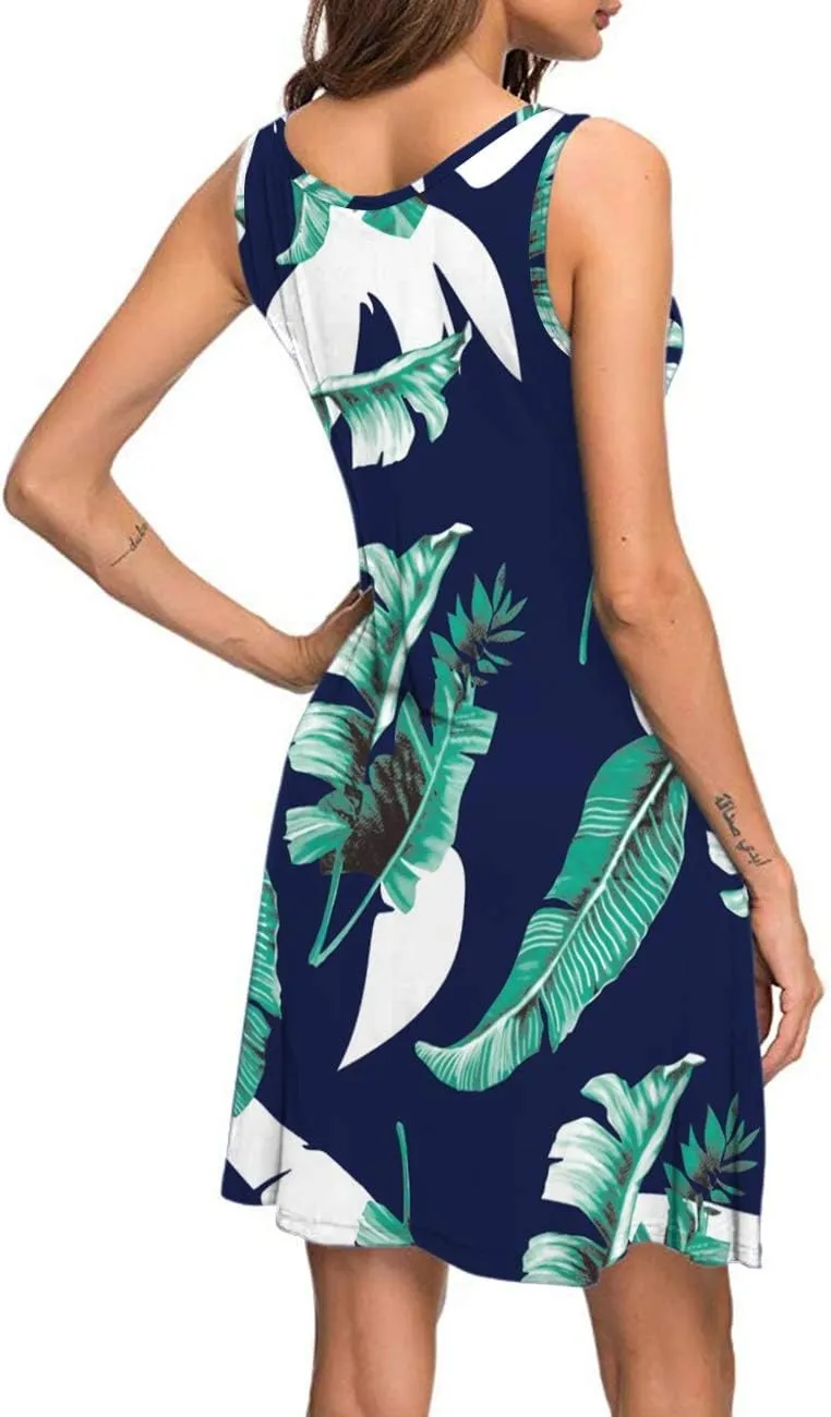 MISFAY Women's Summer Casual T Shirt Dresses Beach Cover up Tank Dress