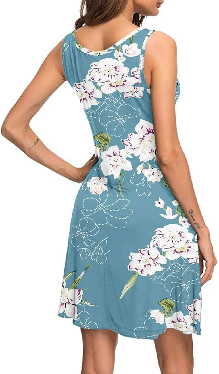 MISFAY Women's Summer Casual T Shirt Dresses Beach Cover up Tank Dress