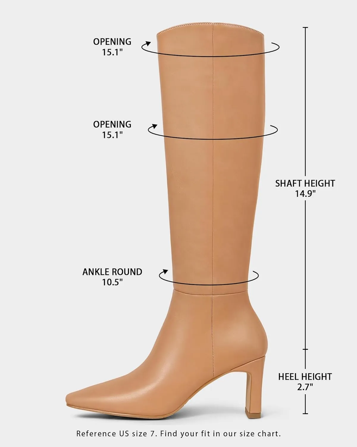 MUCCCUTE Knee High Boots for Women Tall Boots Chunky Heel Square Toe with Side Zipper Pull On Fall Long Boots