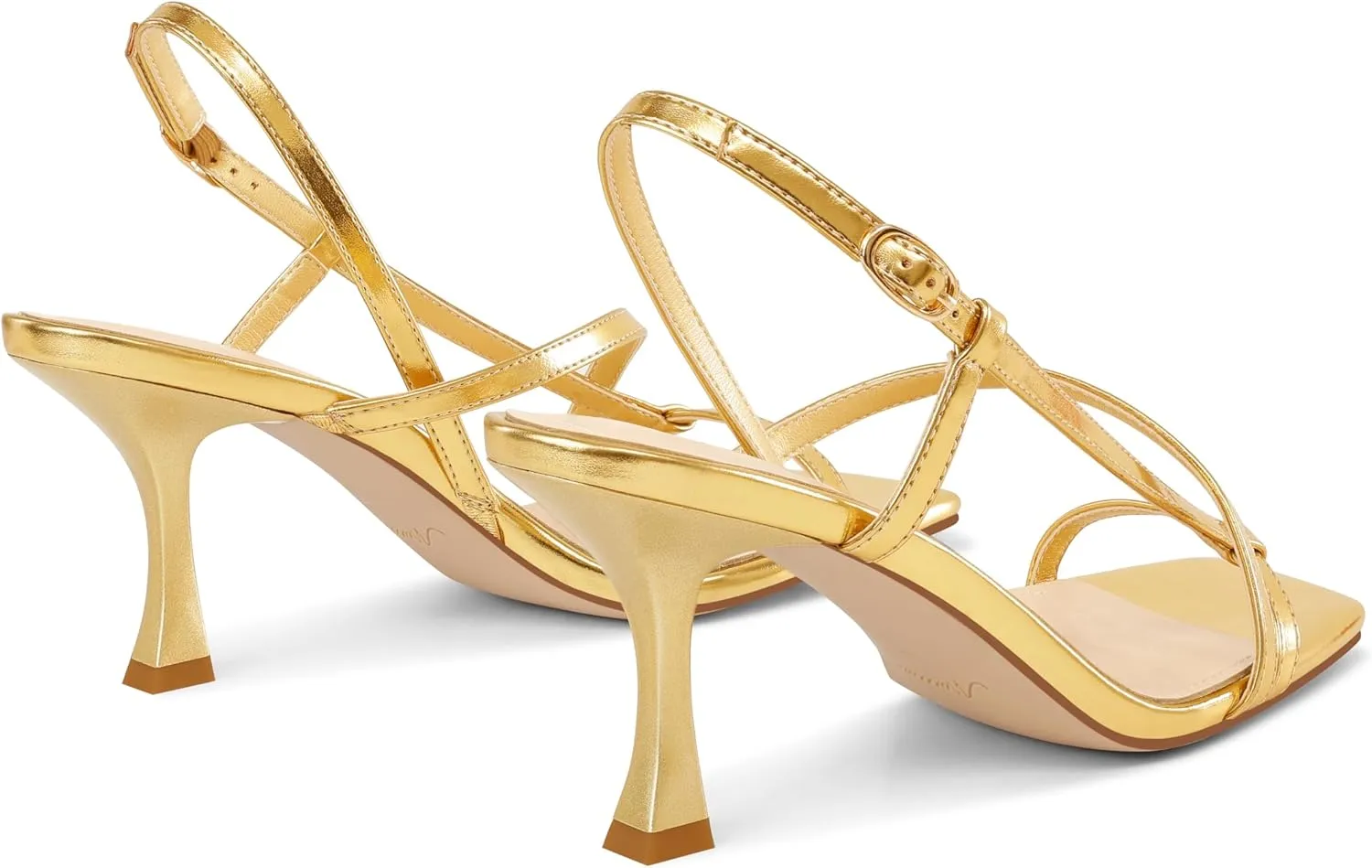 MUCCCUTE Strappy Kitten Heels for Women Square Open Toe Heeled Sandals Ankle Strap Party Prom Wedding Dressy