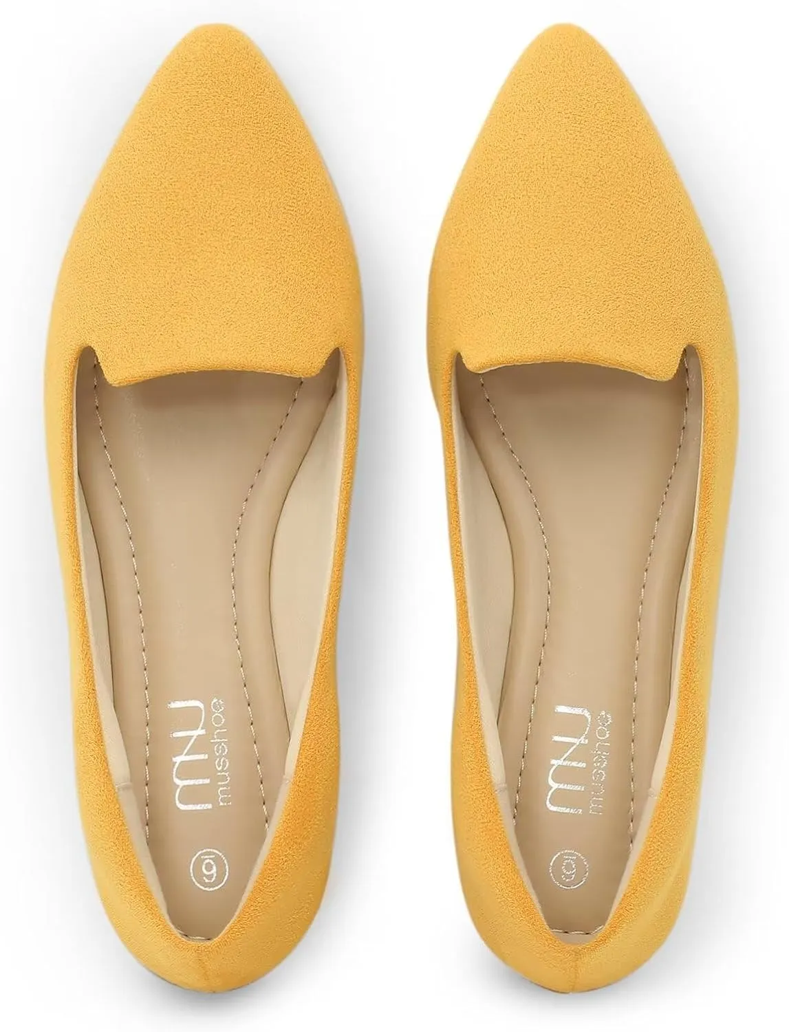 MUSSHOE Flats for Women Dressy Comfortable Ballerina Flats Pointed Toe Slip-on Casual Business Shoes Work Shoes for Women