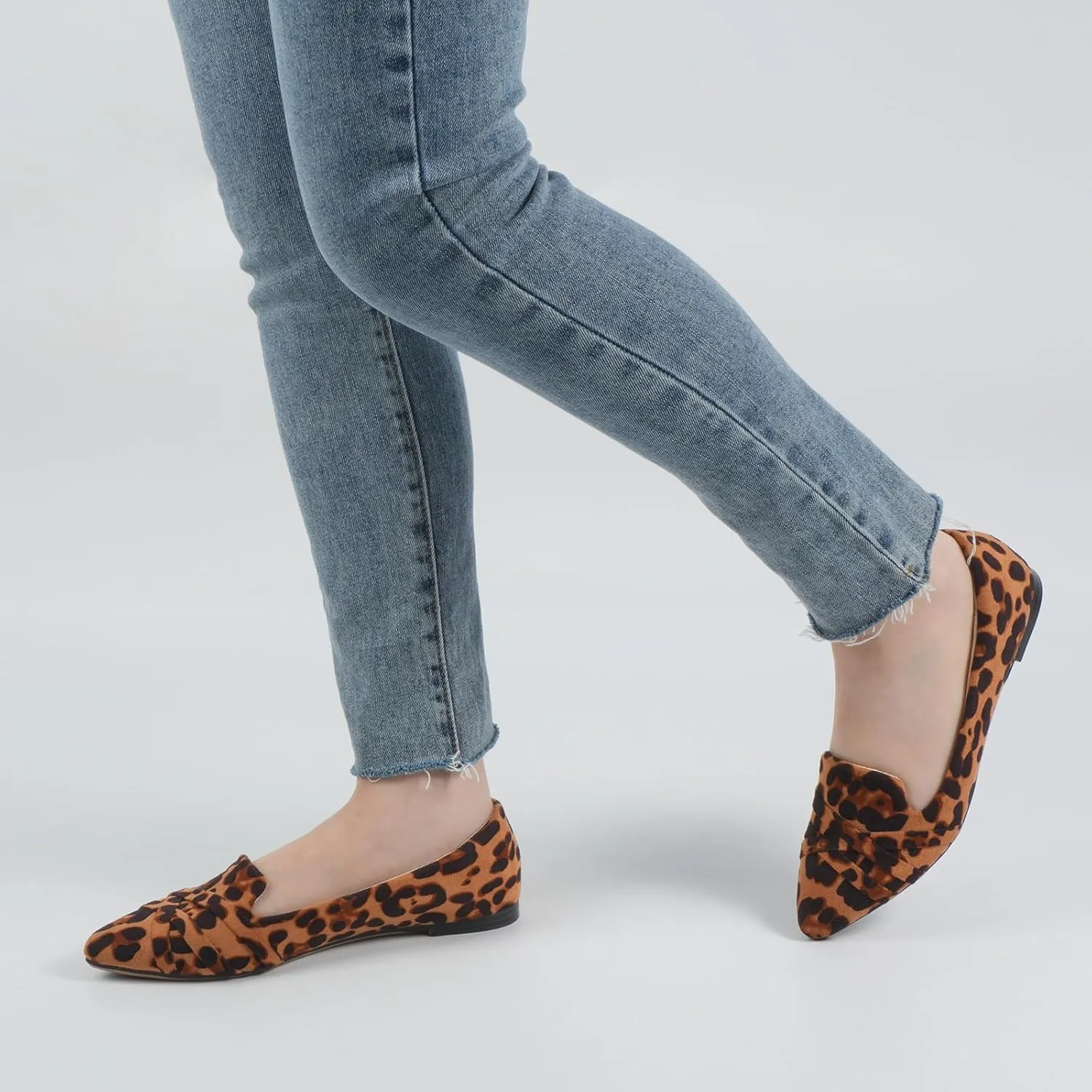 MUSSHOE Flats Shoes Women Dressy Pointed Toe Slip on Microfiber Comfortable Women's Flats Ballet Flats for Women