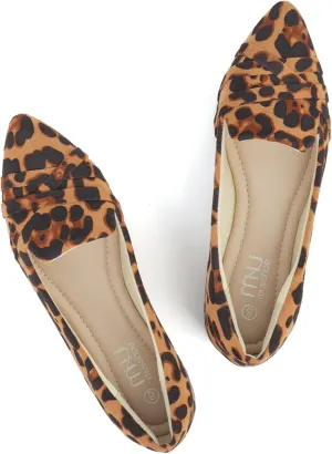 MUSSHOE Flats Shoes Women Dressy Pointed Toe Slip on Microfiber Comfortable Women's Flats Ballet Flats for Women