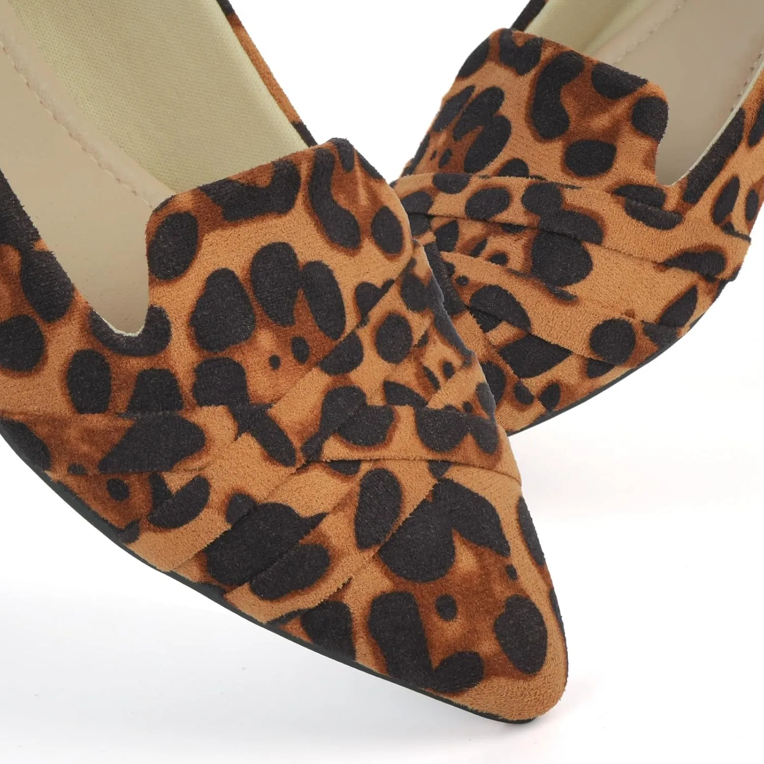 MUSSHOE Flats Shoes Women Dressy Pointed Toe Slip on Microfiber Comfortable Women's Flats Ballet Flats for Women